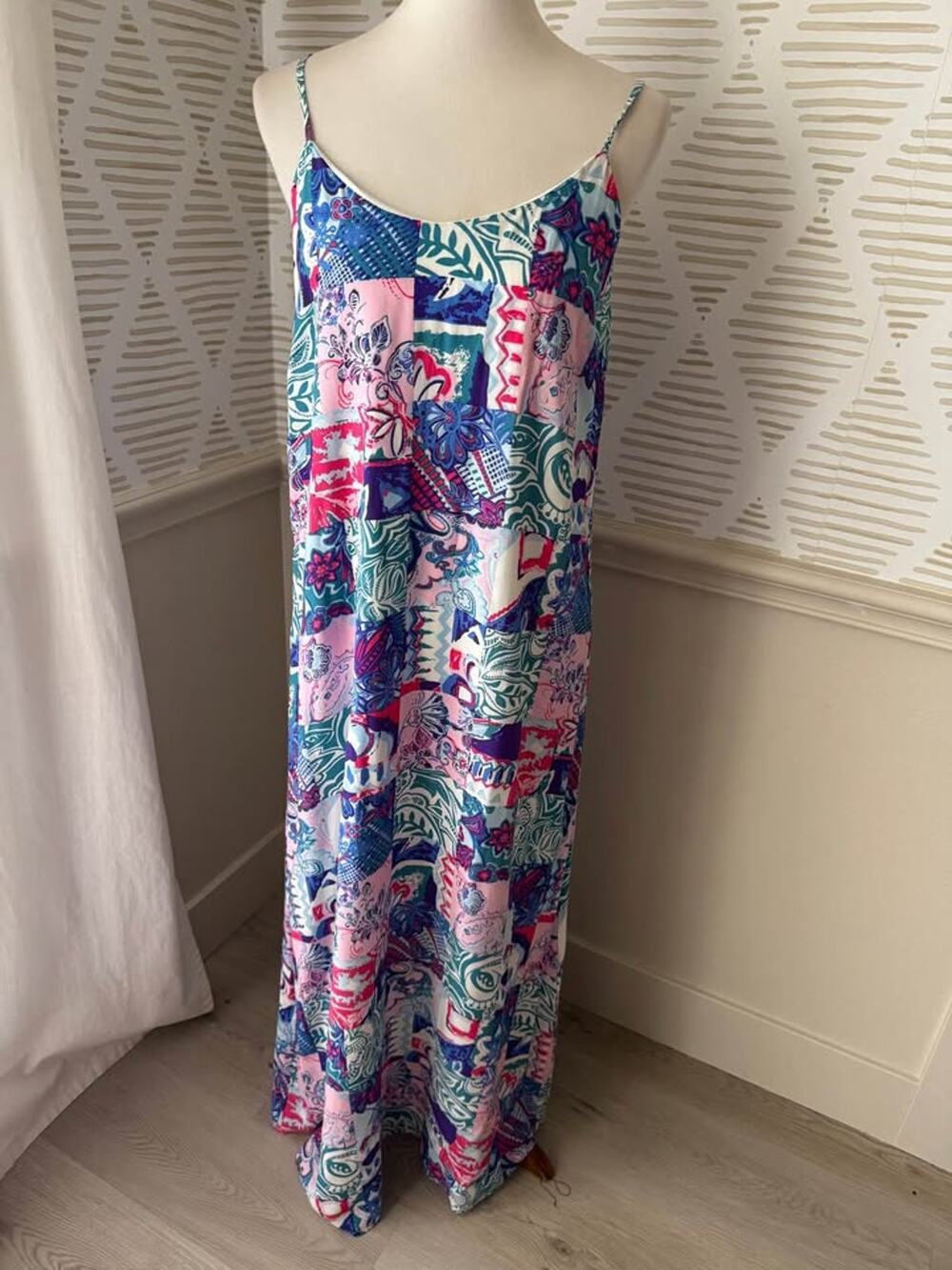 Emily Wonder Women’s Small Patchwork Boho Flowy Maxi Dress